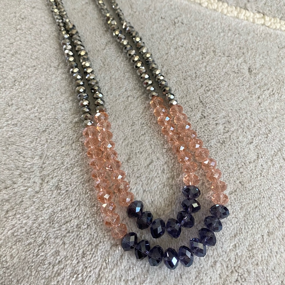 Anthropologie Pink Crystal Statement Necklace